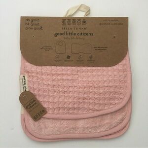 NEW Bella Tunno Good Little Citizens Pink Baby Bib & Burp Set